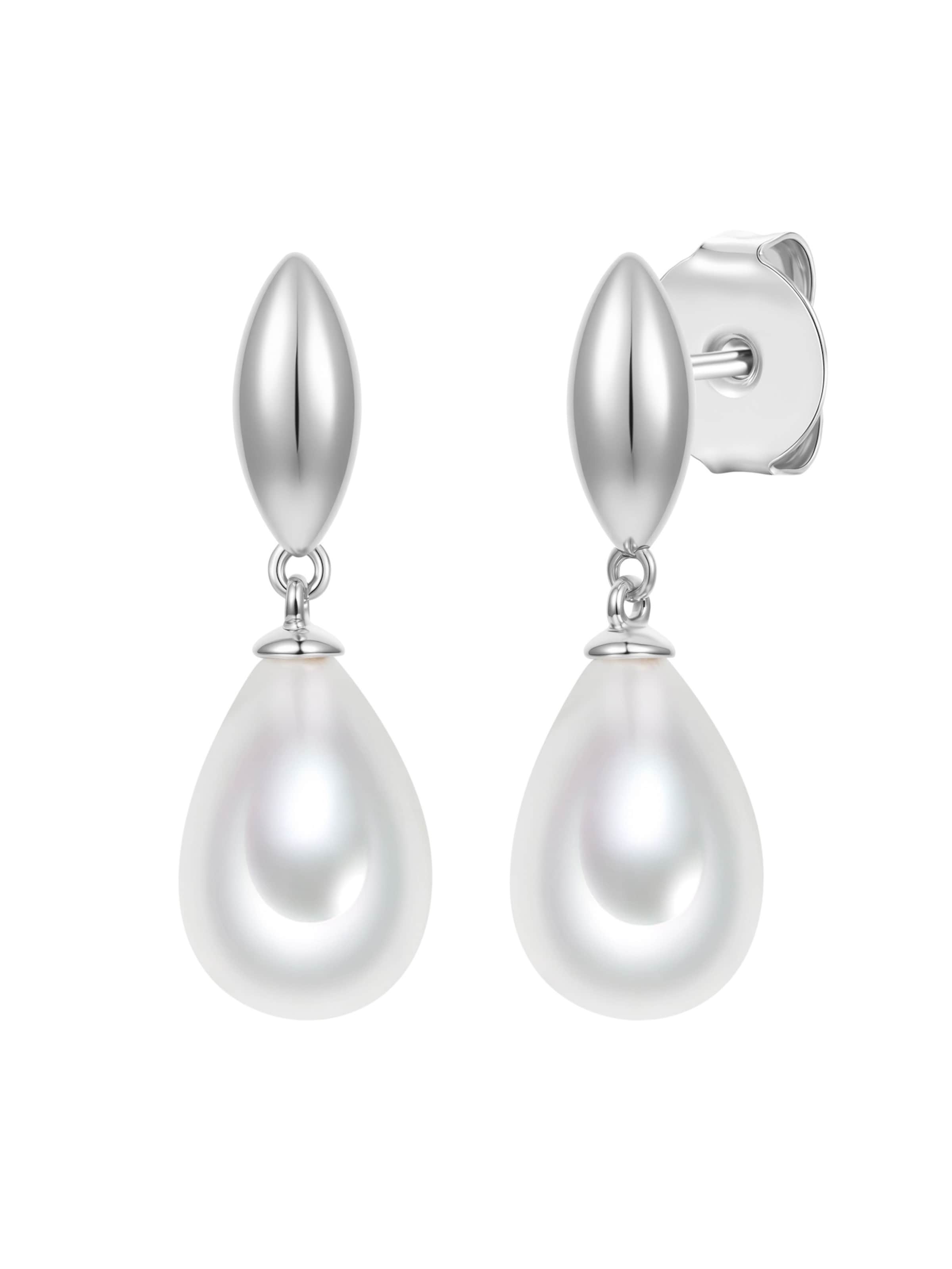 Boucles d'oreilles Lulu & Jane en blanc : devant