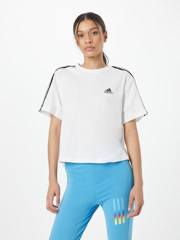 ADIDAS SPORTSWEAR - Camisa 'Essentials 3-Stripes ' em branco: frente