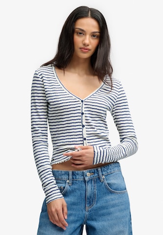 Superdry & Co Knit Cardigan 'Athletic Essential' in Blue: front