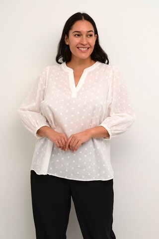 KAFFE CURVE Blouse 'Jolana' in Wit: voorkant