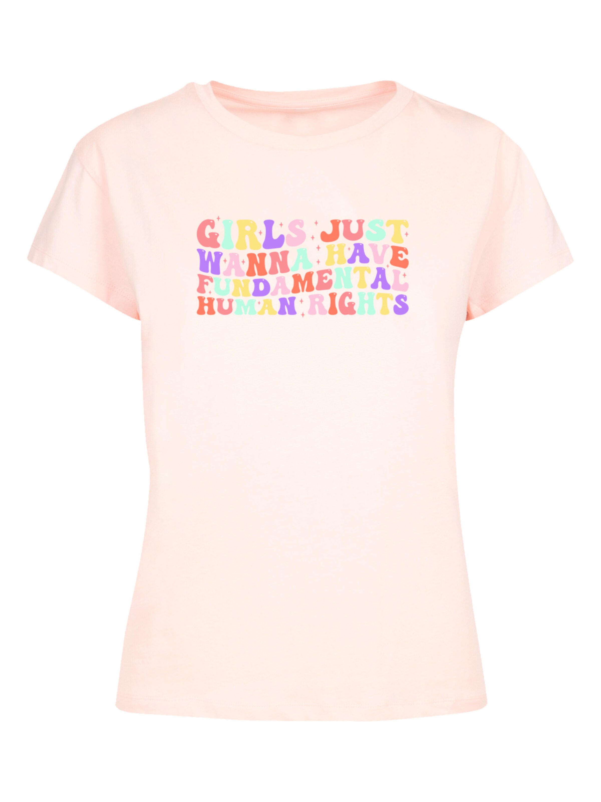 T-shirt 'Girls Just Wanna Have Fundamental Rights Frauentag' F4NT4STIC en rose : devant