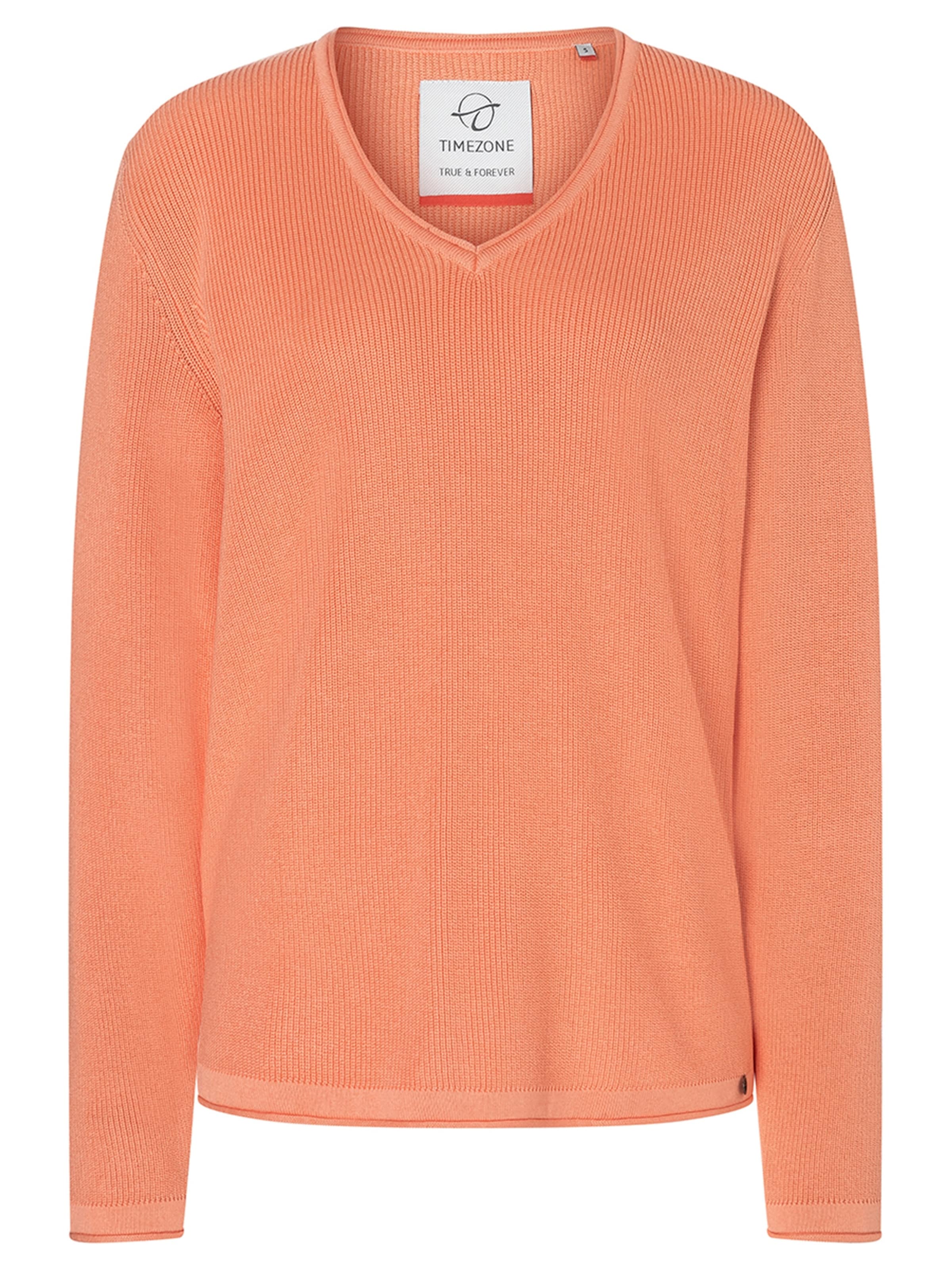 TIMEZONE Langarm-Strickpullover 'V-Neck' in Orange: Vorderseite