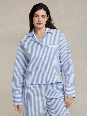 Polo Ralph Lauren Pyjama ' Long Sleeve PJ Set - Shirting Stripes ' in Blau