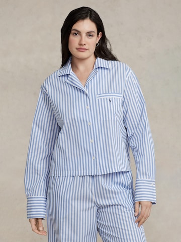 Polo Ralph Lauren Pyjama ' Long Sleeve PJ Set - Shirting Stripes ' in Blau