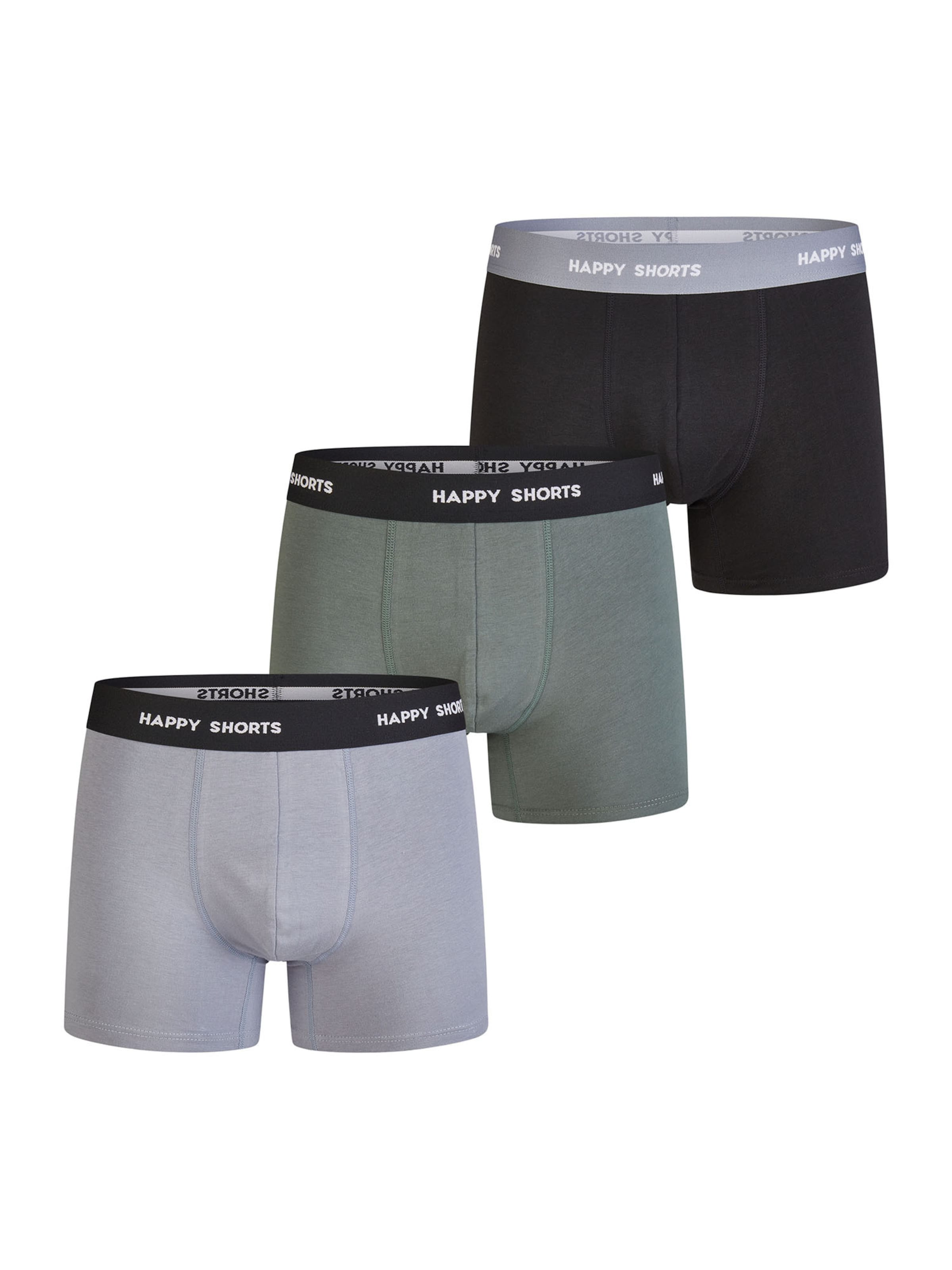Happy Shorts Retro Boxer ' Jersey ' in Grau: Vorderseite
