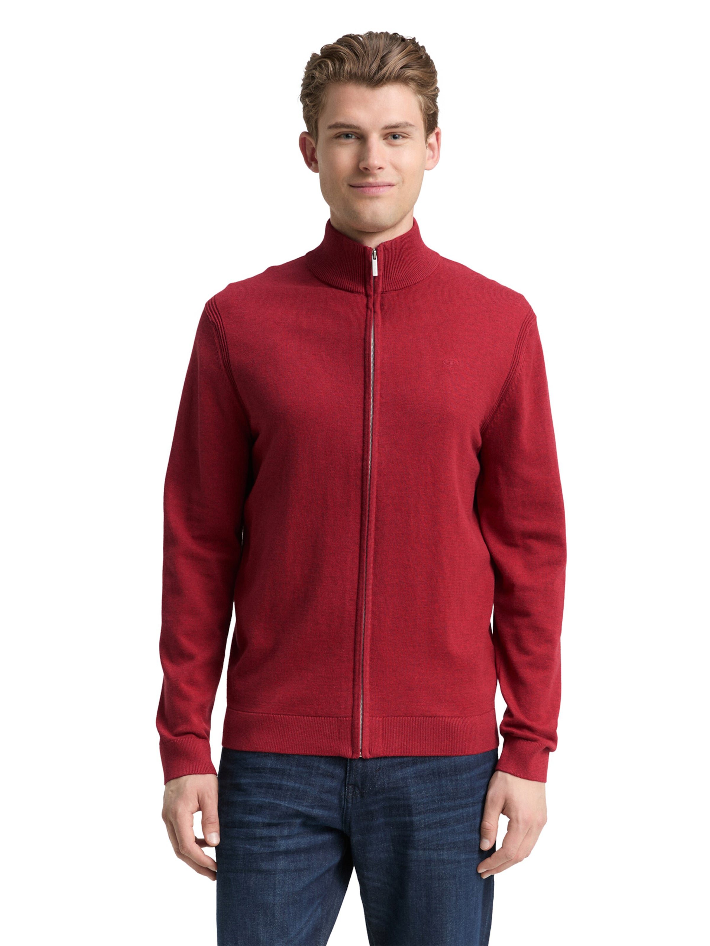 TOM TAILOR Вязаная кофта в Красный: спереди