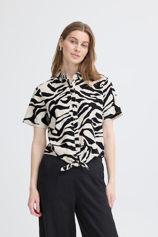 ICHI Blouse ' LINNO ' in Beige: front
