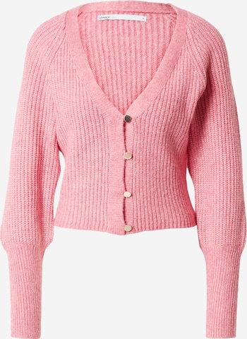 ONLY Gebreid vest 'ALLIE' in Roze: voorkant