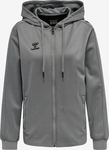 Hummel Sports sweat jacket in Grey: front