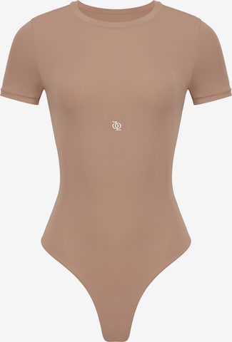 GOD SAVE QUEENS Body 'Second Skin T-Shirt Bodysuit' in Braun: Vorderseite