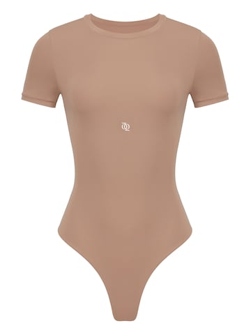 GOD SAVE QUEENS Body 'Second Skin T-Shirt Bodysuit' w kolorze brązowy: przód