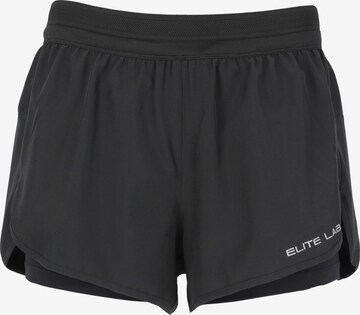 ELITE LAB Regular Pants 'Run' in Black: front