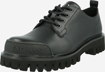 ARMANI EXCHANGE - Zapatos con cordón en negro: frente