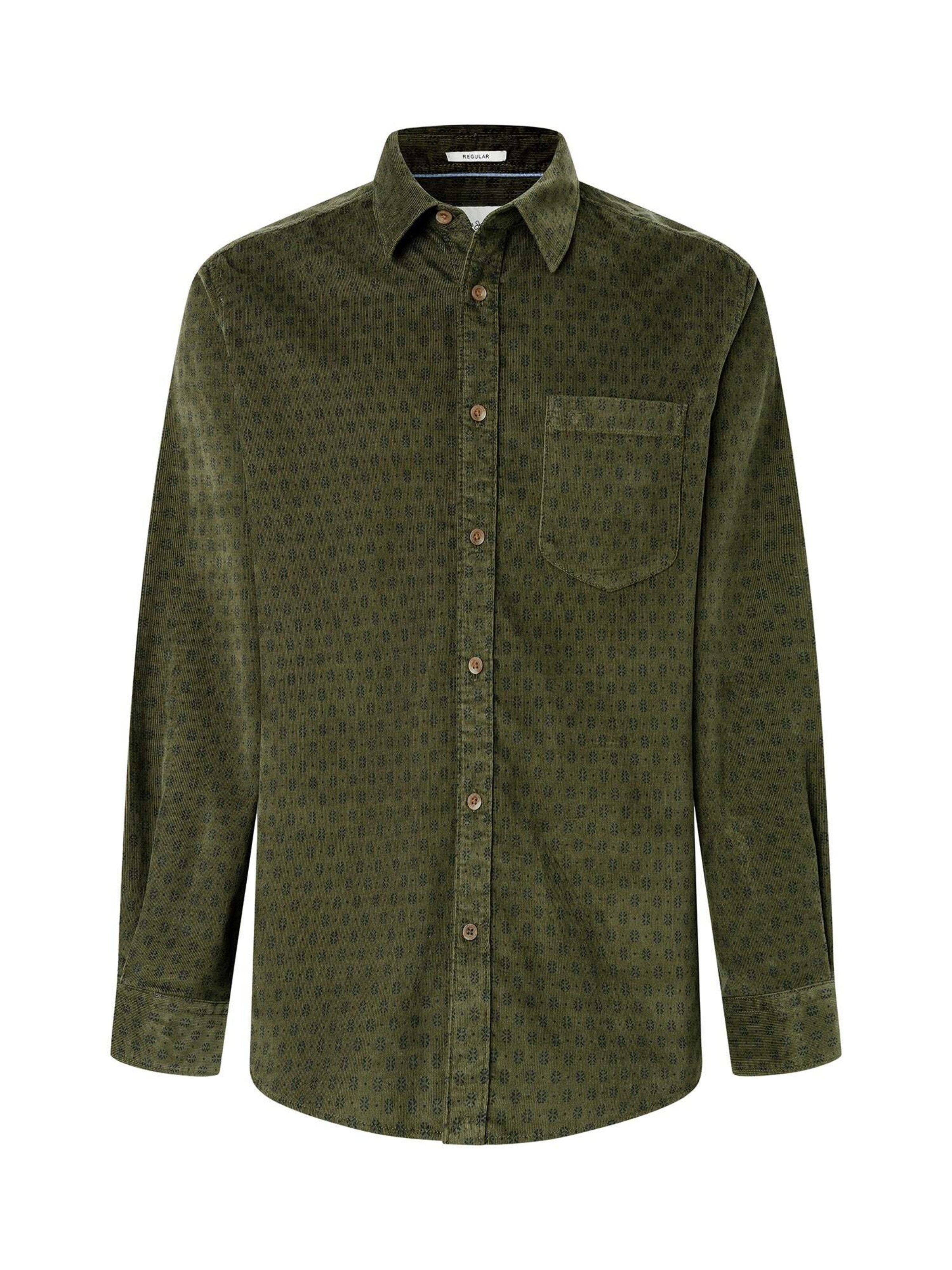 Pepe Jeans - Ajuste regular Camisa 'ROALES' en verde: frente