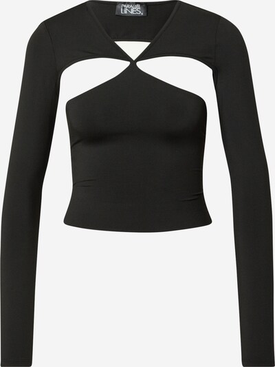 Tricou Parallel Lines pe negru, Vizualizare produs