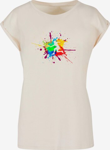 Merchcode Shirt '  Color Splash Player' in Beige: front