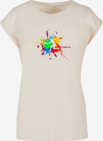 Merchcode Shirt '  Color Splash Player' in Beige: predná strana