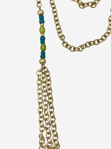 Gloria Mago - Cadena 'Long multi-position necklace with gold-plated green chain and crystal' en oro