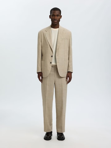 Coupe regular Veste de costume SELECTED en beige : devant