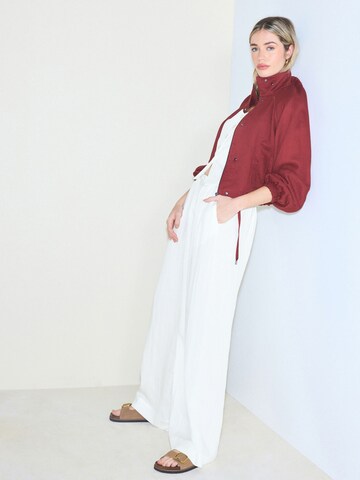 Next Wide leg Pleat-Front Pants in White