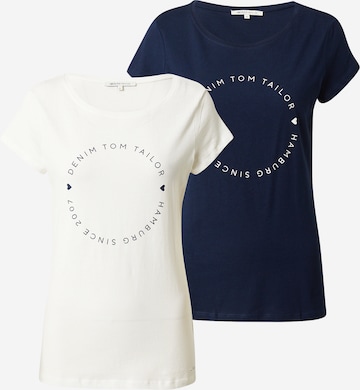 T-shirt TOM TAILOR DENIM en bleu : devant