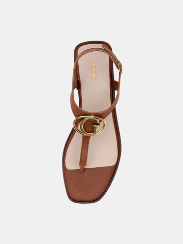 GUESS T-bar sandals 'MIRY' in Brown