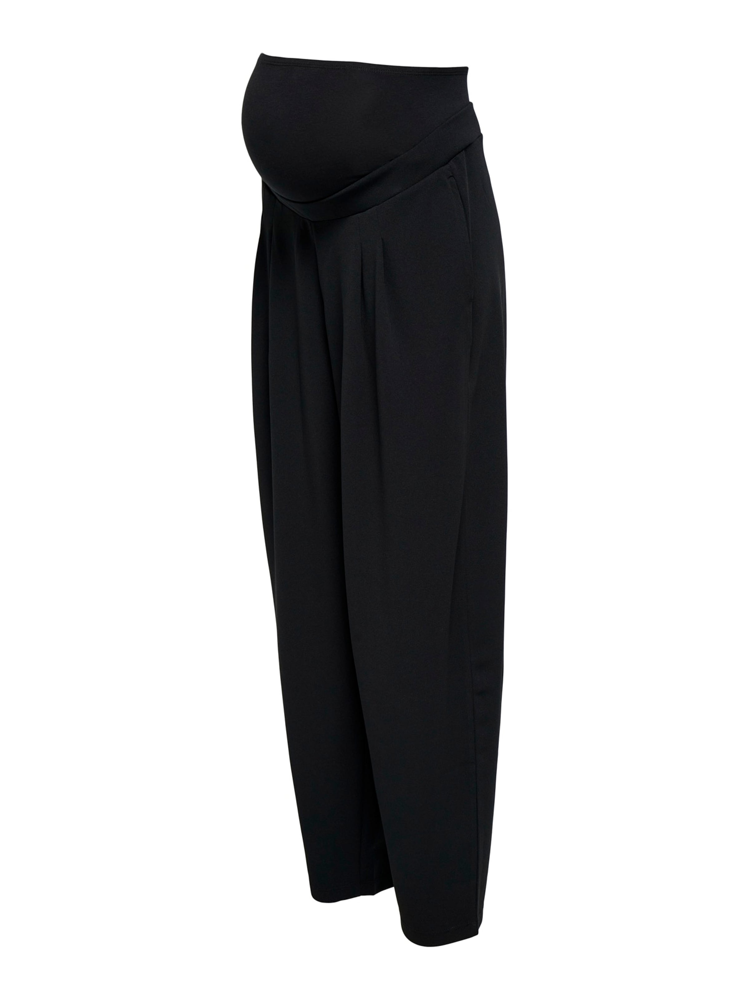 Only Maternity - Barrel Pantalón plisado 'OLMBANG' en negro: frente