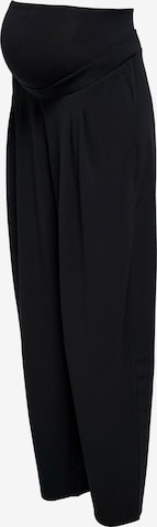 Only Maternity - Pantalón plisado 'OLMBANG' en negro: frente