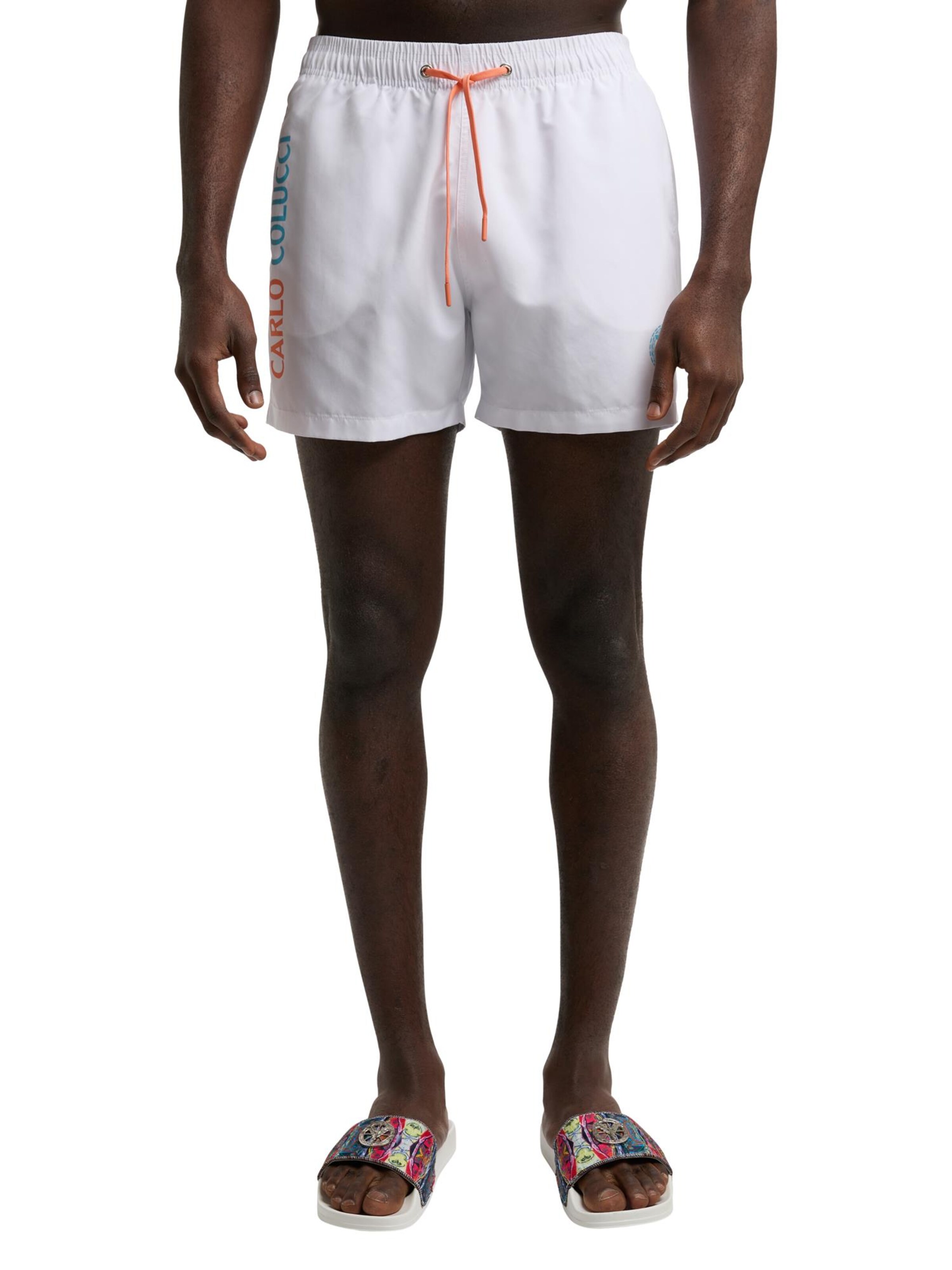 Carlo Colucci Board Shorts 'De Creszenzo' in White: front