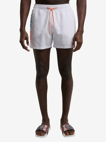 Carlo Colucci Board Shorts 'De Creszenzo' in White: front