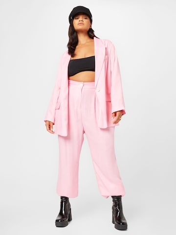 River Island Plus Zvonové kalhoty Kalhoty se sklady v pase – pink