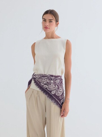 Écharpe SILK & CASHMERE en violet : devant