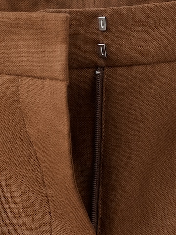 MANGO Bő szár Ráncos nadrág 'Boreli' - barna