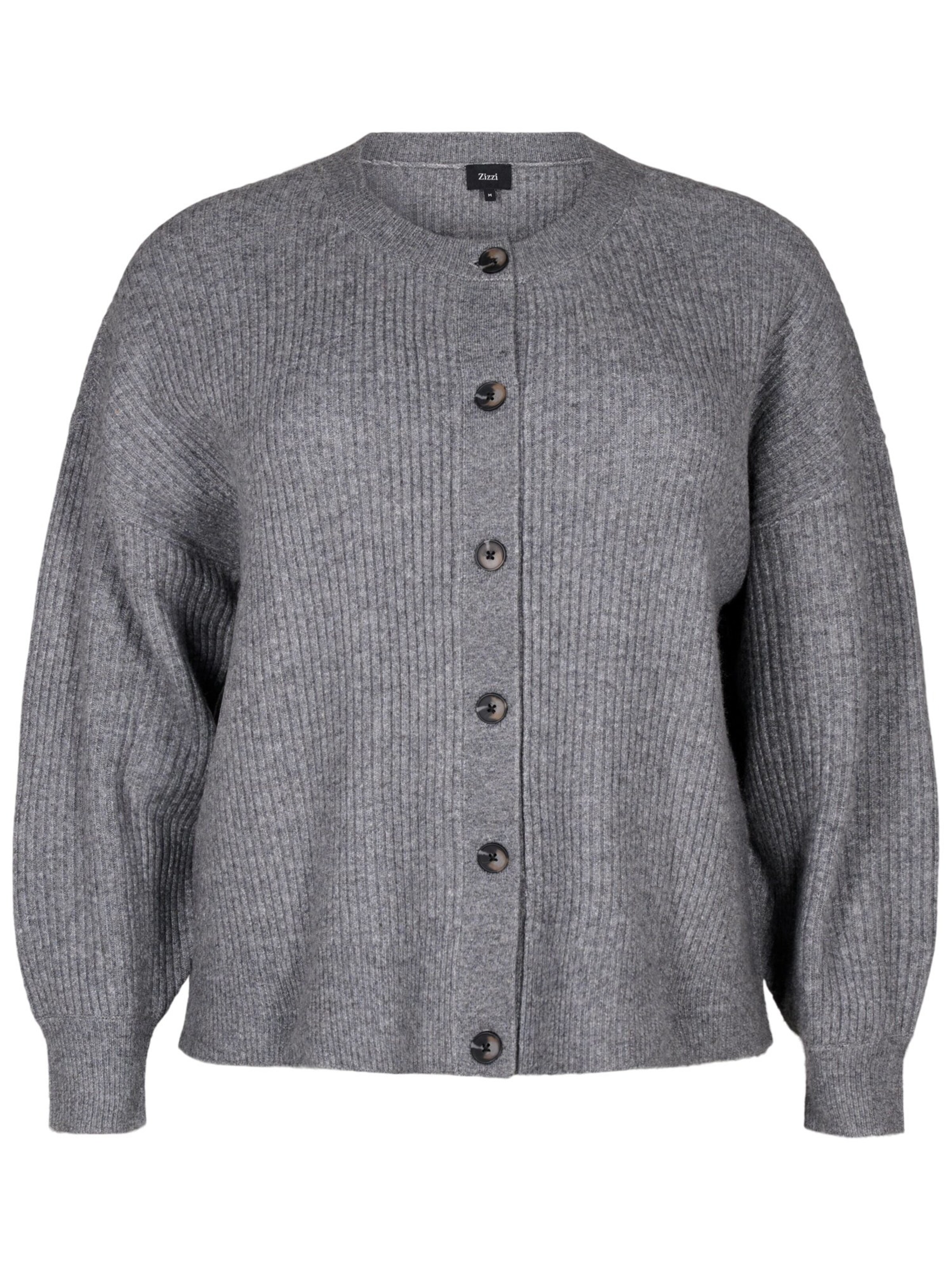 Zizzi Knit cardigan in Grey: front