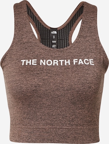 THE NORTH FACE Sportovní top – hnědá: přední strana