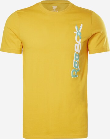 T-Shirt fonctionnel Reebok en jaune : devant