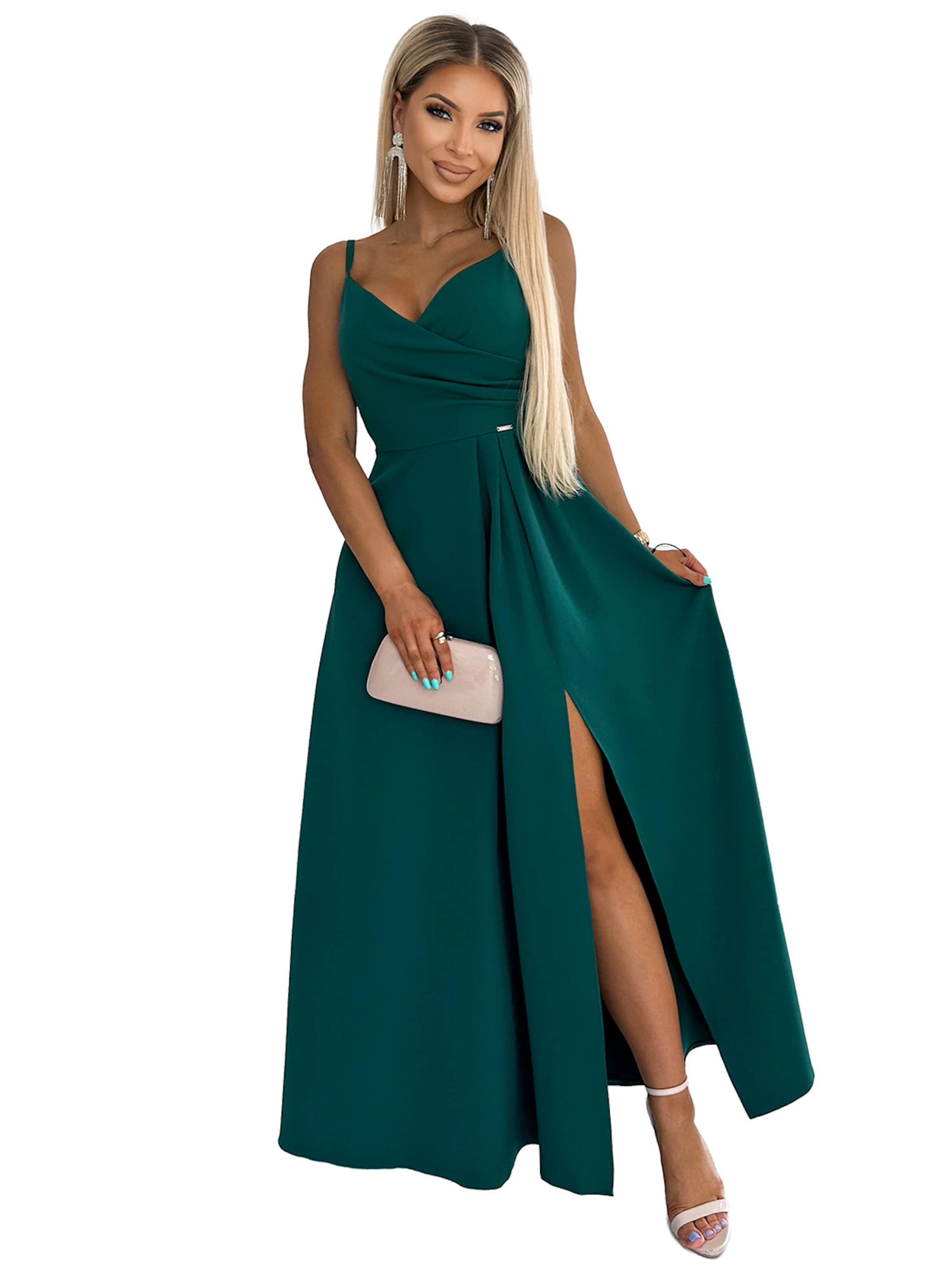 Numoco Abendkleid 'Maxikleid Chiara'‌‌‌‌‌‌‌ in Grün: Vorderseite