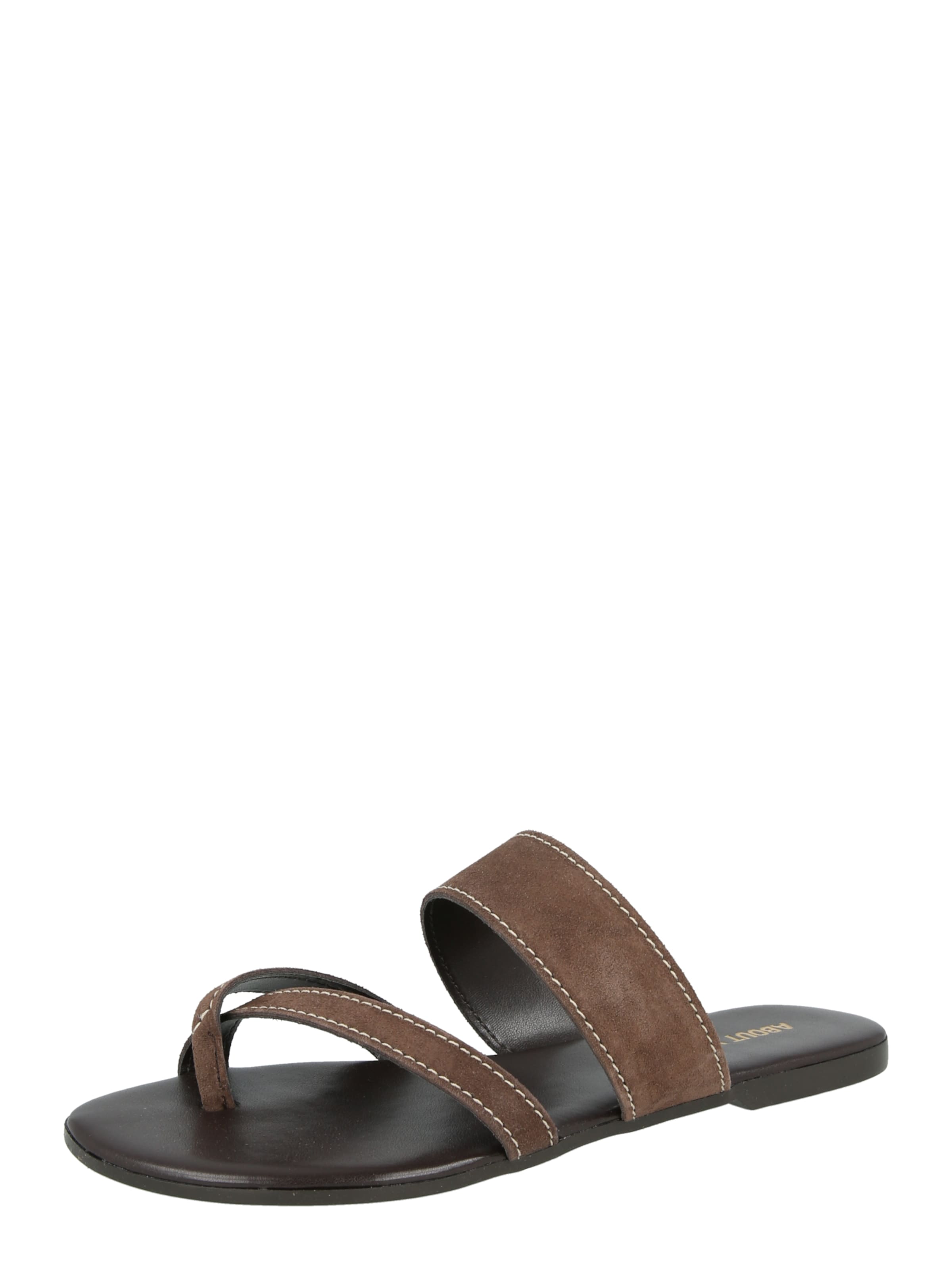 ABOUT YOU T-Bar Sandals 'Chayenne' in Brown: front