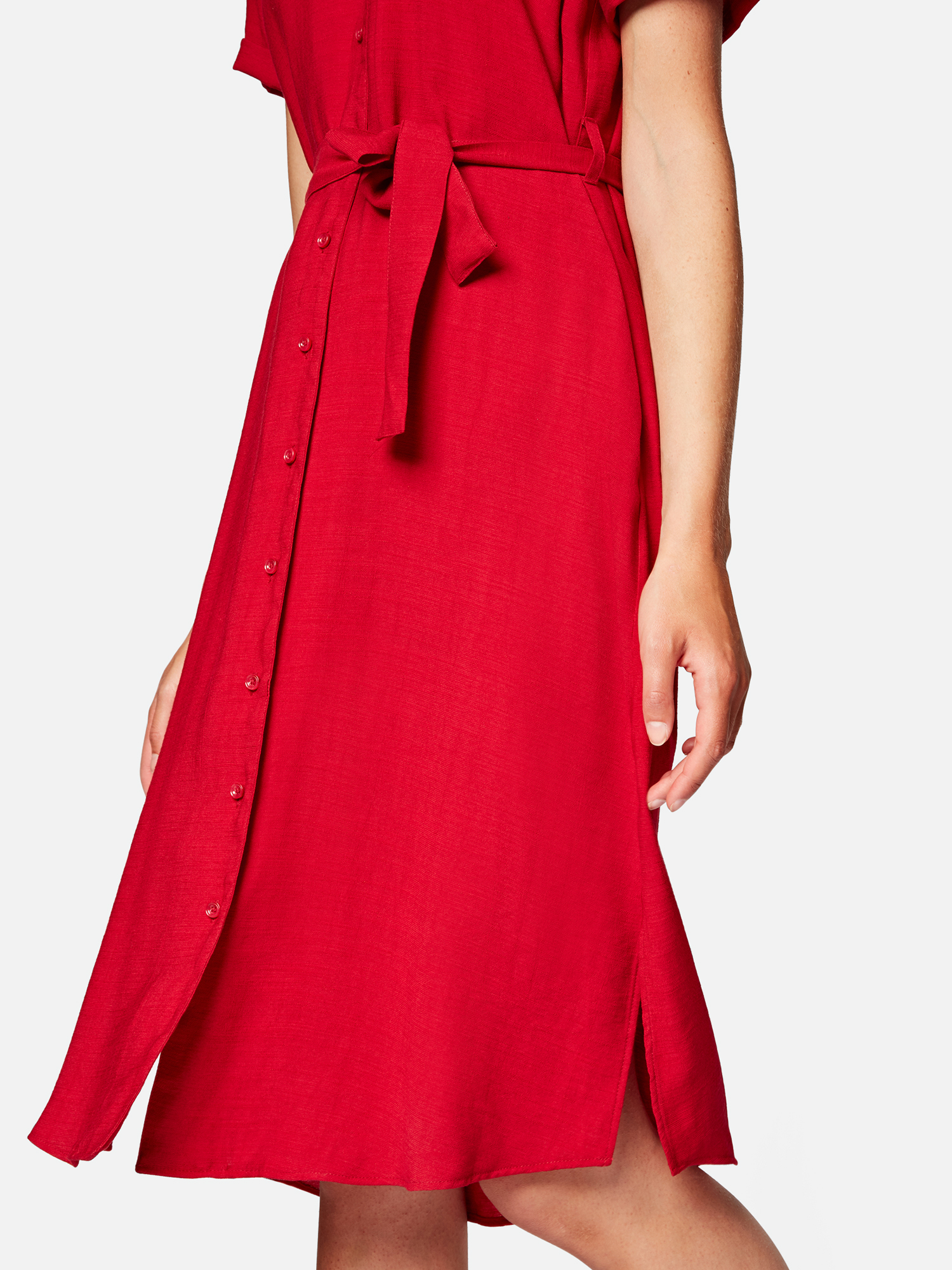 Mavi Kleider Lang SHORT SLEEVE DRESS in Knallrot Mavi Kleider Lang SHORT SLEEVE DRESS in Knallrot