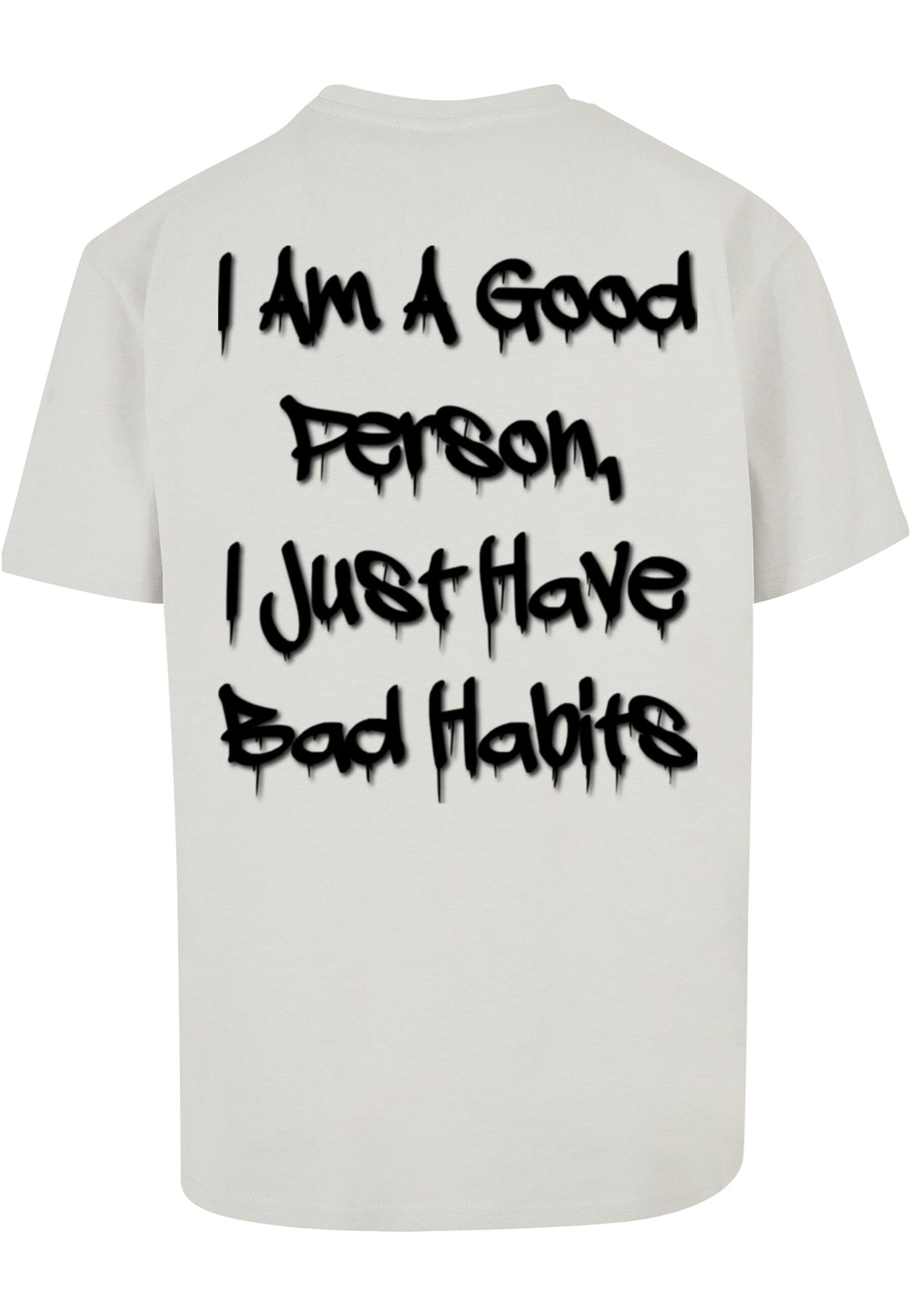 Merchcode Shirt 'Bad Habits' in Grijs