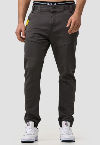 INDICODE JEANS Tapered Broek 'Zannes' in Grijs: voorkant