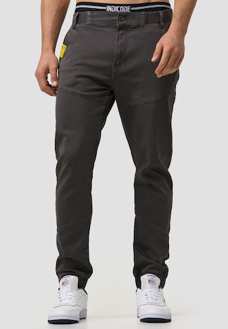 INDICODE JEANS Tapered Pants 'Zannes' in Grey: front