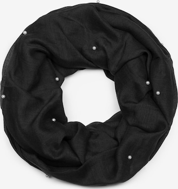 styleBREAKER Schlauchschal 'Loop Schal mit Perlen Applikation' in Schwarz: Vorderseite