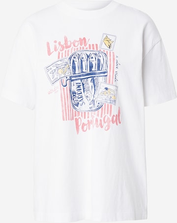 balta Abercrombie & Fitch Marškinėliai 'LISBON': priekis