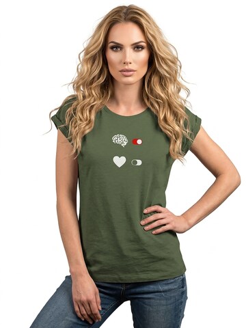 MAKAYA Shirt 'BrainOn' in Green: front