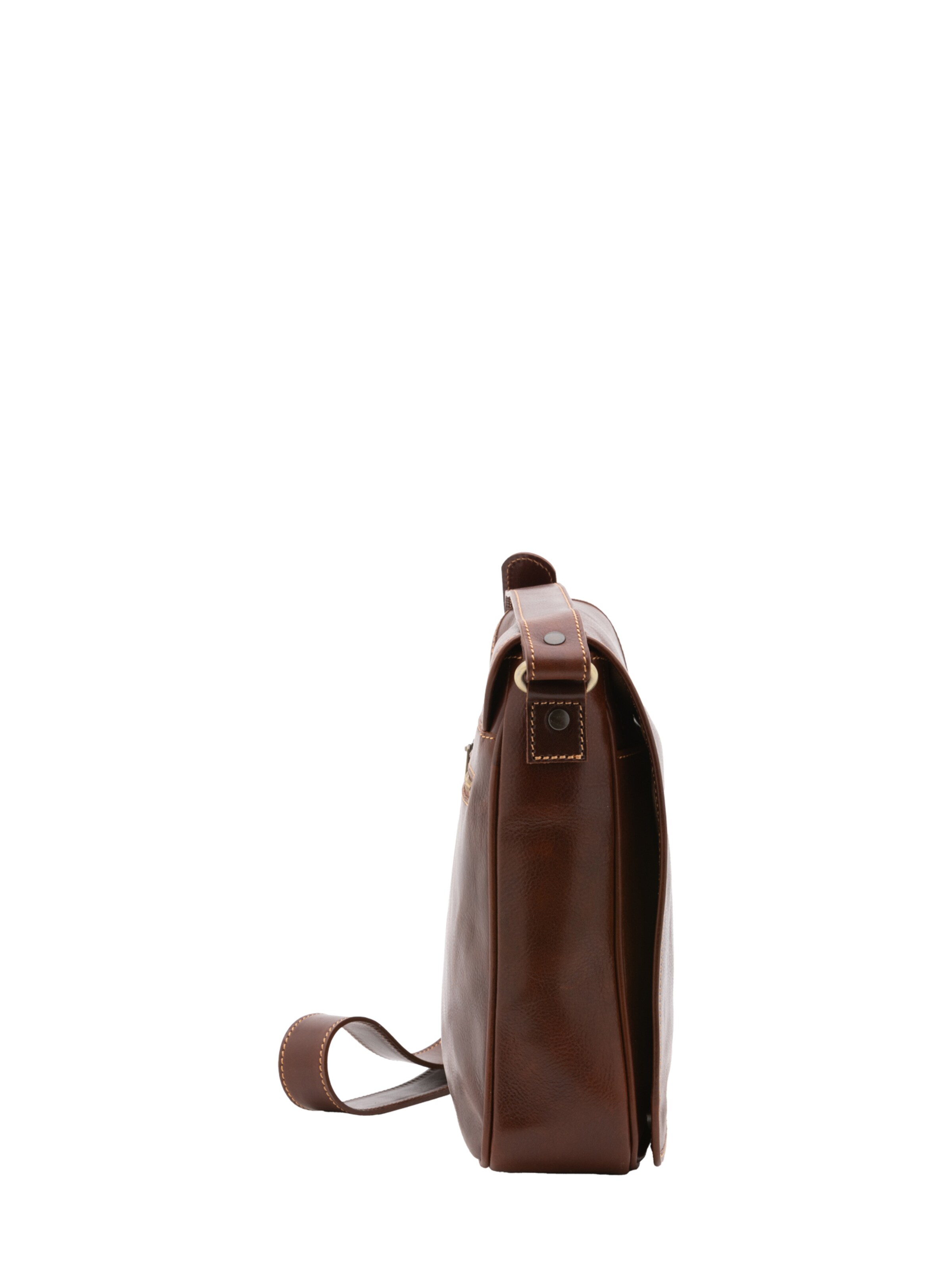 Borsa a tracolla 'Borsa a tracolla uomo vera pelle con chiusura magnetica - Made in Italy' di I Fratelli in marrone