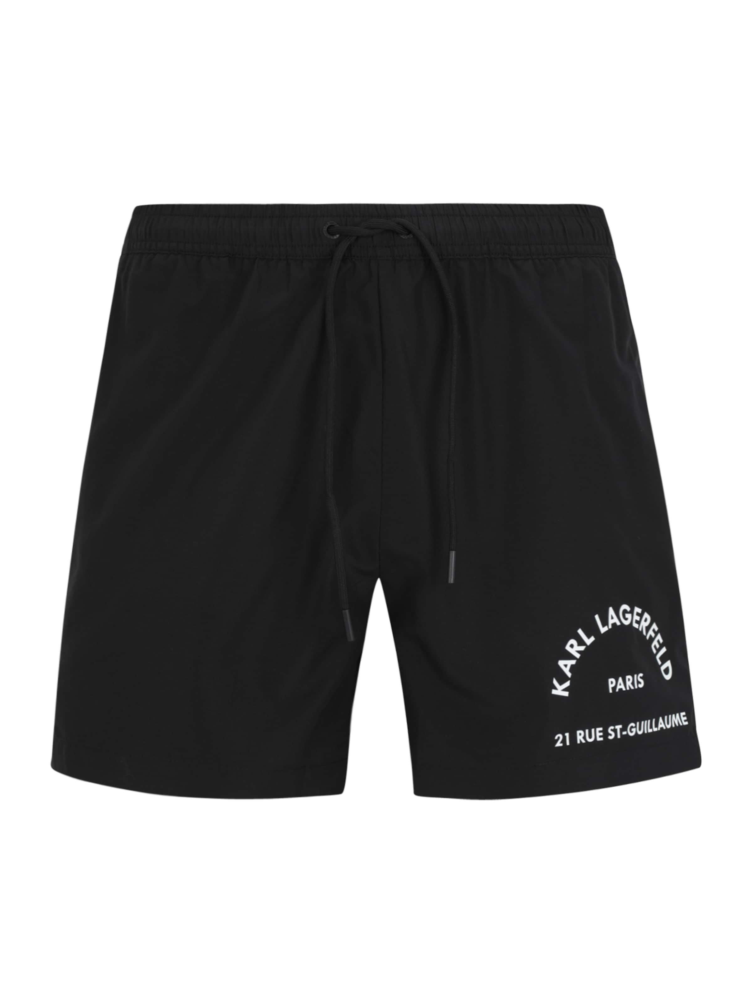 Karl Lagerfeld Шорти за плуване в черно: отпред