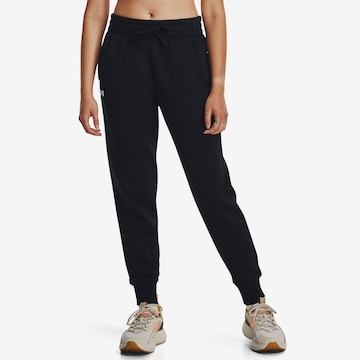 UNDER ARMOUR Tapered Workout Pants 'Rival' in Black: front