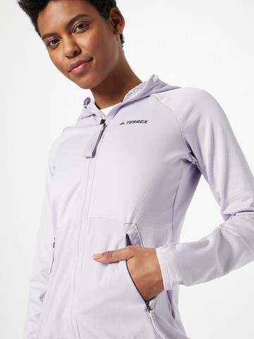 ADIDAS TERREX Skinny Athletic Fleece Jacket in Purple