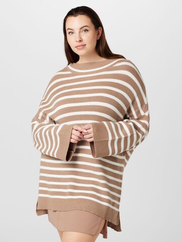 Fransa Curve Pullover in Beige: predná strana